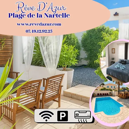 Studio 20M2 Cosy Bord De Mer - Plage De La Nartelle- Sainte-Maxime - Piscine Partagee - Parking - Bbq - Draps Inclus 펜션 생트막시메