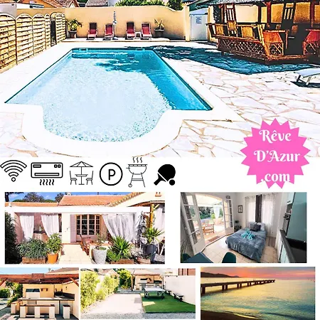 Reve D'azur En Bord De Mer, Avec Piscine Partagee, Parking Barbecue, Draps Inclus A La Nartelle *