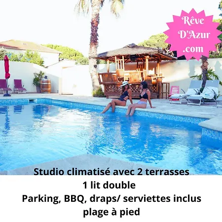 Reve D'azur En Bord De Mer, Avec Piscine Partagee, Parking Barbecue, Draps Inclus A La Nartelle Holiday home *